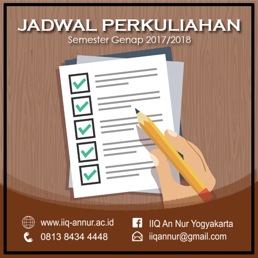 Jadwal Kuliah Semester Genap 2017/2018 Jadwal Kuliah Semester Genap 2017/2018