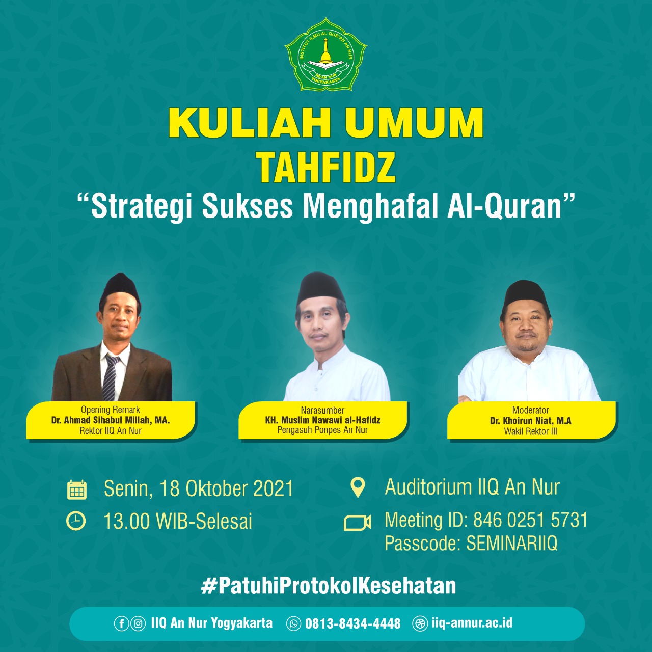 Kuliah Umum Tahfidz Strategi Sukses Menghafal Al-Quran Kuliah Umum Tahfidz Strategi Sukses Menghafal Al-Quran